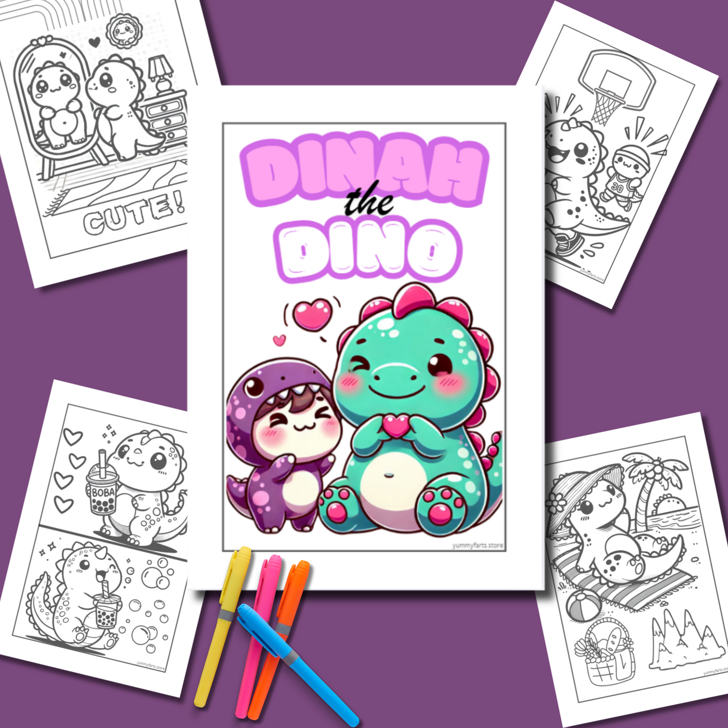 DINAH the DINO coloring book